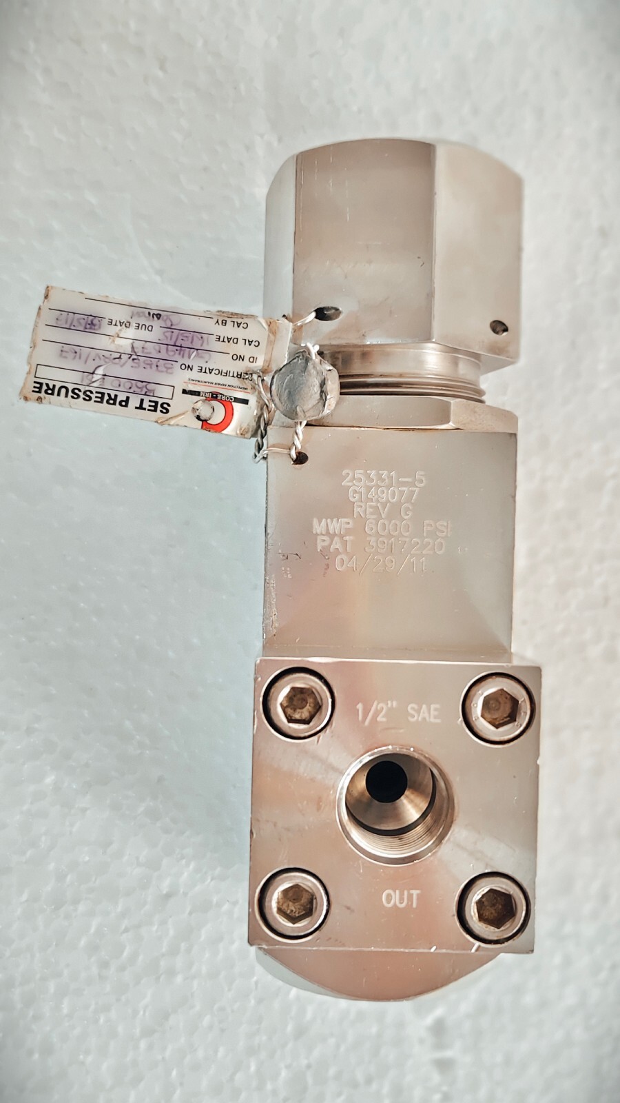 Gilmore Proserv 25331-5 NPT Valve Set@5500 PSI G149077